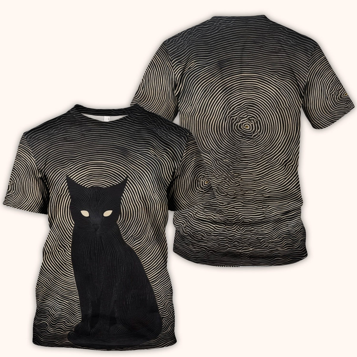 Black Cat Line Art Print Scrub Top, Comfortable Scrubs for Nurses