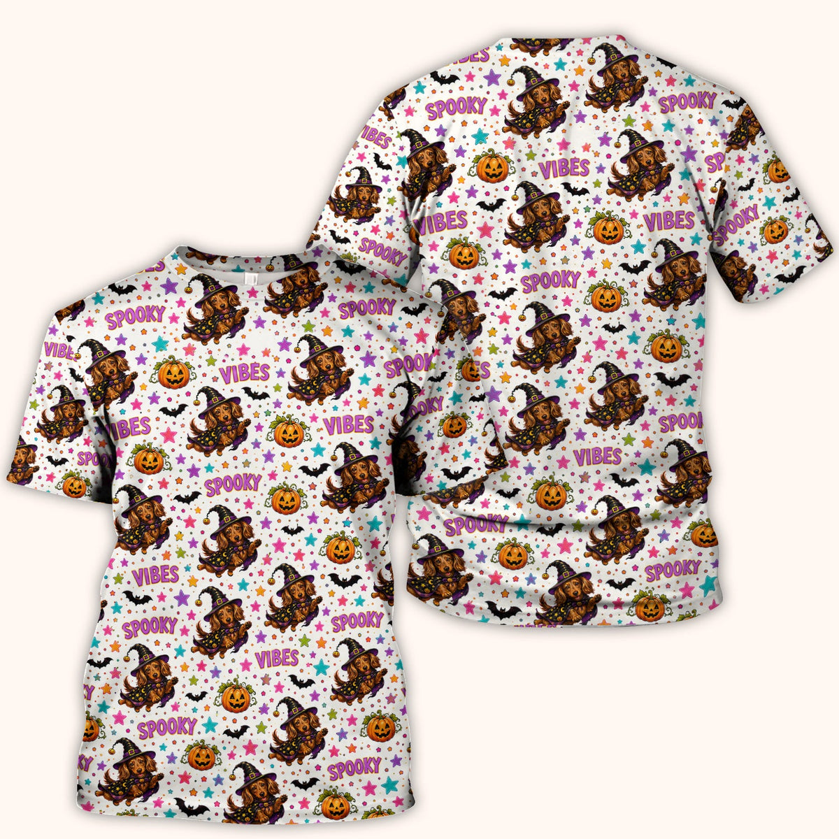 Spooky Dachshund Vibes Nurse Scrub Top