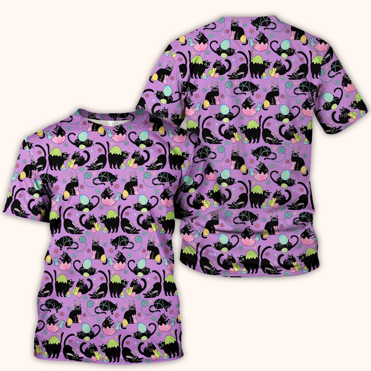Black Cat Egg Nurse Scrub Top - Easter Gift