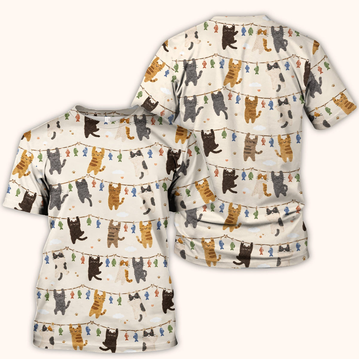 Hanging Cat Fishline Nurse Scrub Top