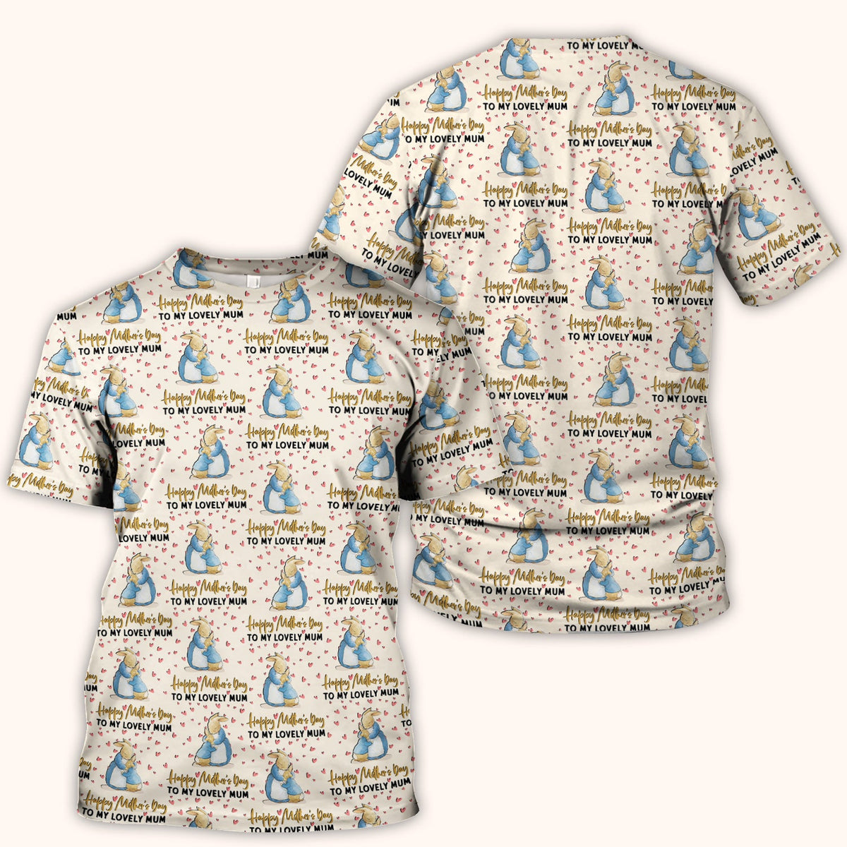 Mothers Day Bunny Love Nurse Scrub Top