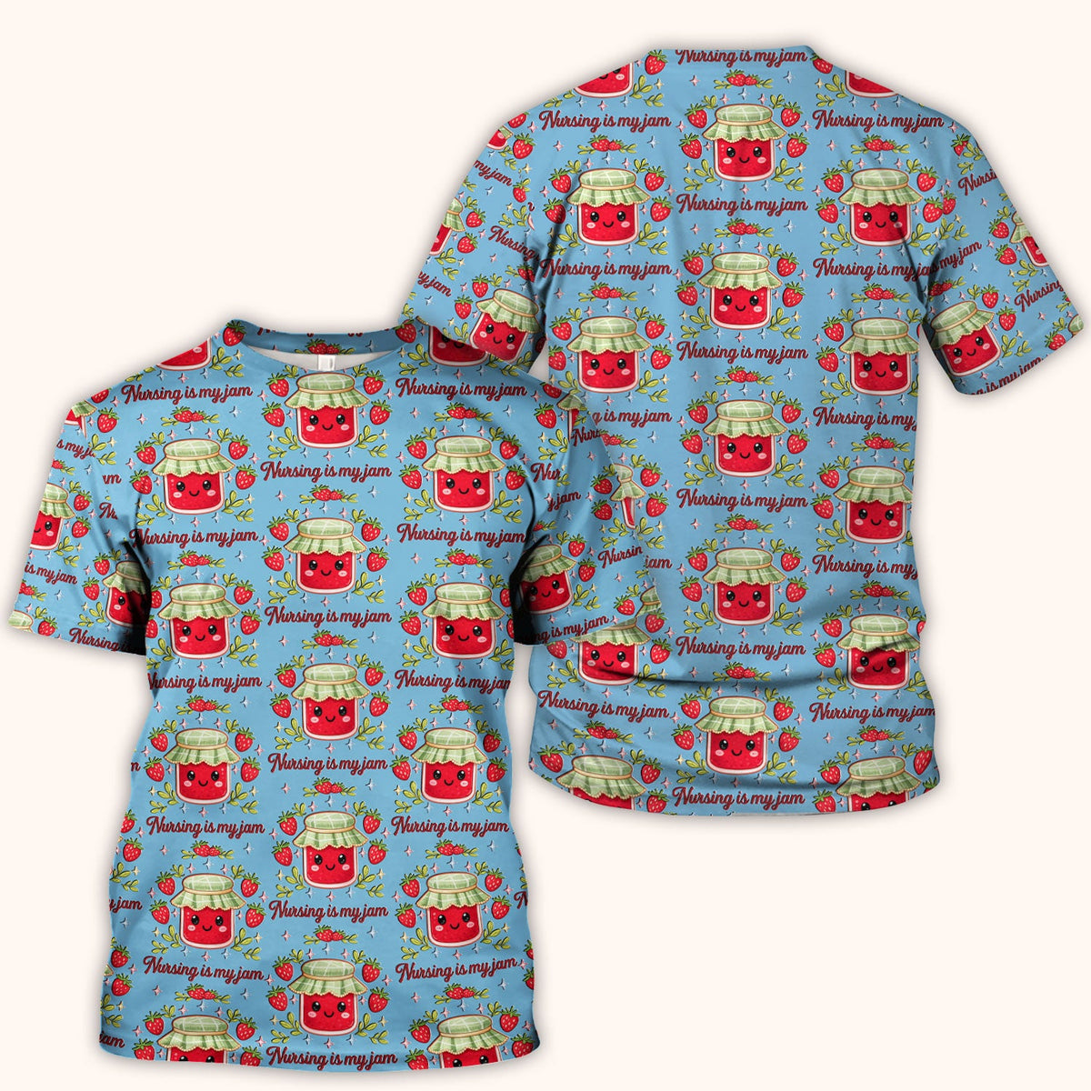 Strawberry Jam Nurse Scrub Top