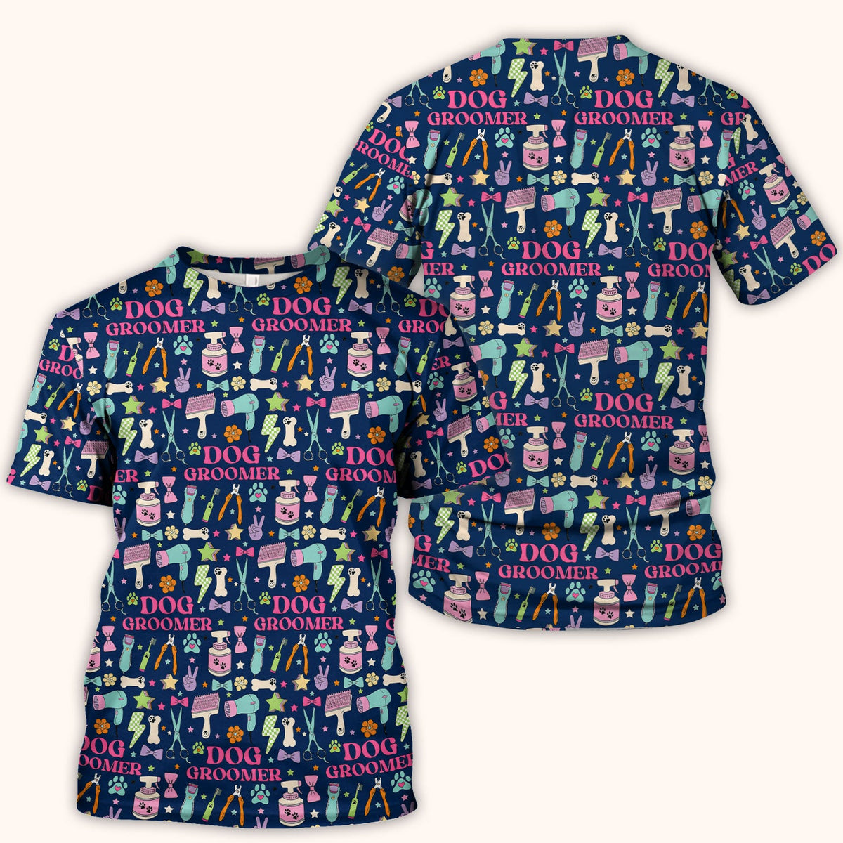 Dog Groomer Tools Nurse Scrub Top
