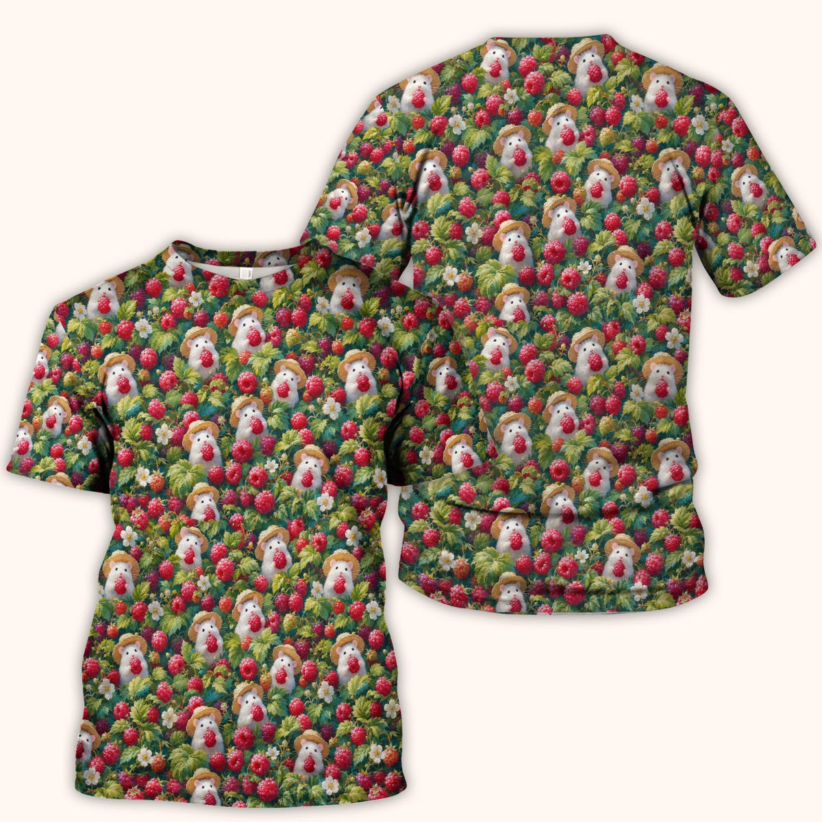 Raspberry Mouse Garden Nurse Scrub Top