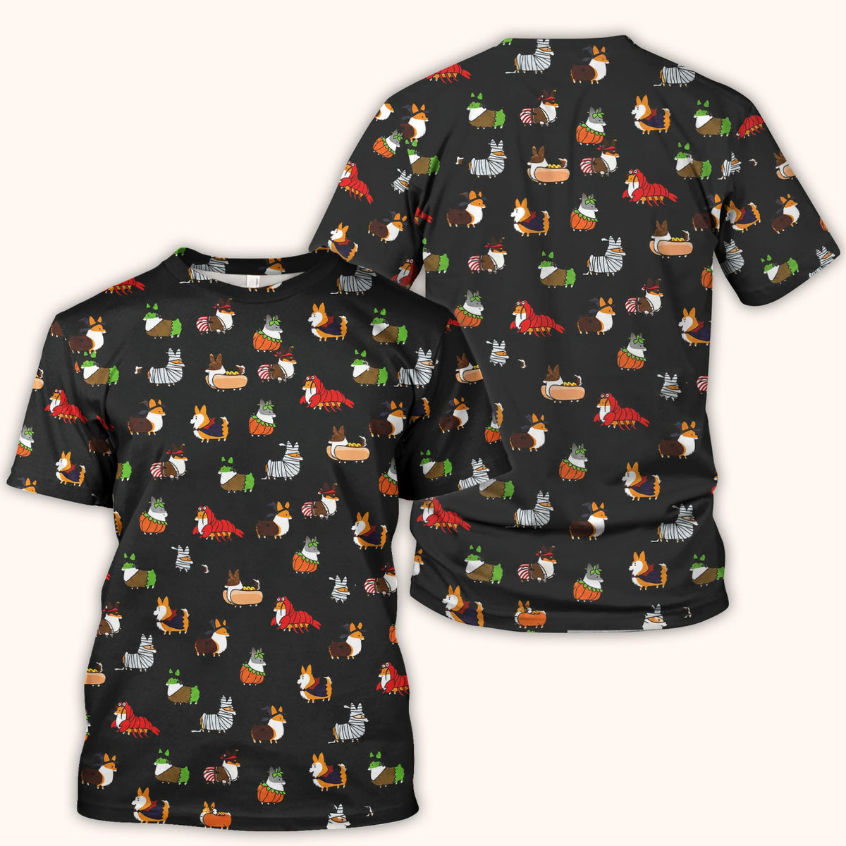 Halloween Corgi Costume Nurse Scrub Top