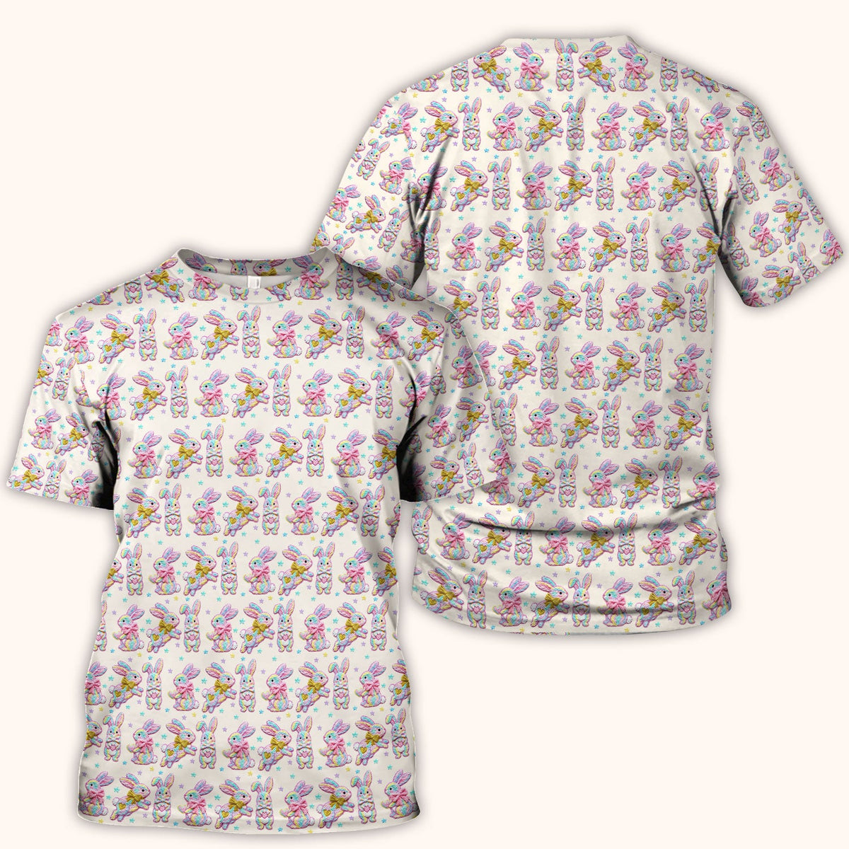 Cartoon Bunny Nurse Scrub Top - Easter Gift
