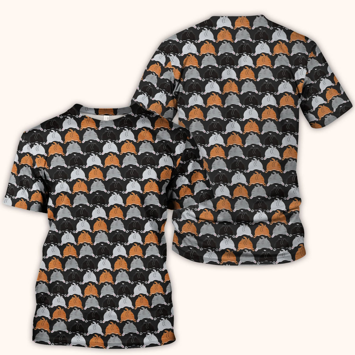 Multicolor Cat Nurse Scrub Top
