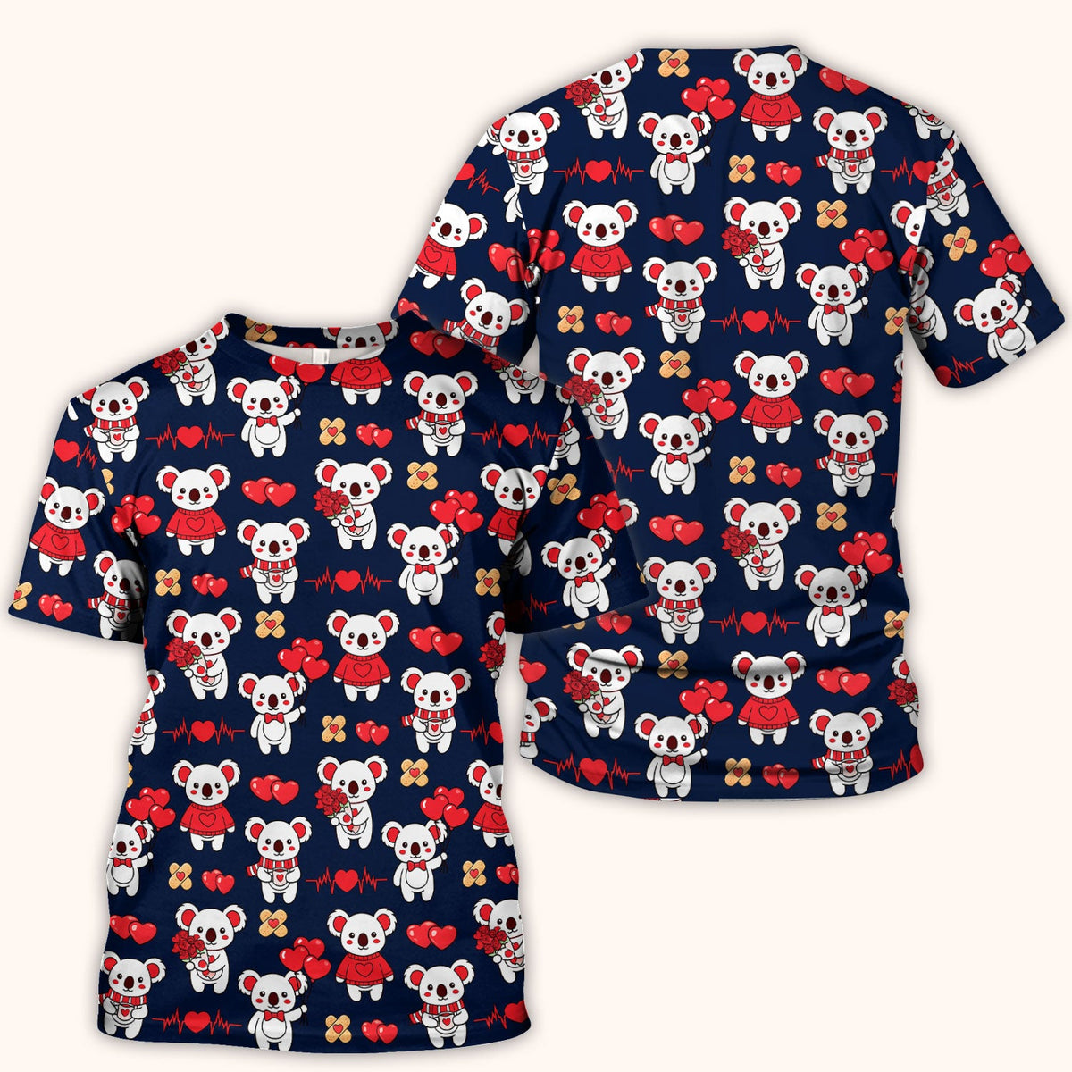 Sweet Koala Scrub Top - Valentines Day Gift For Nurse