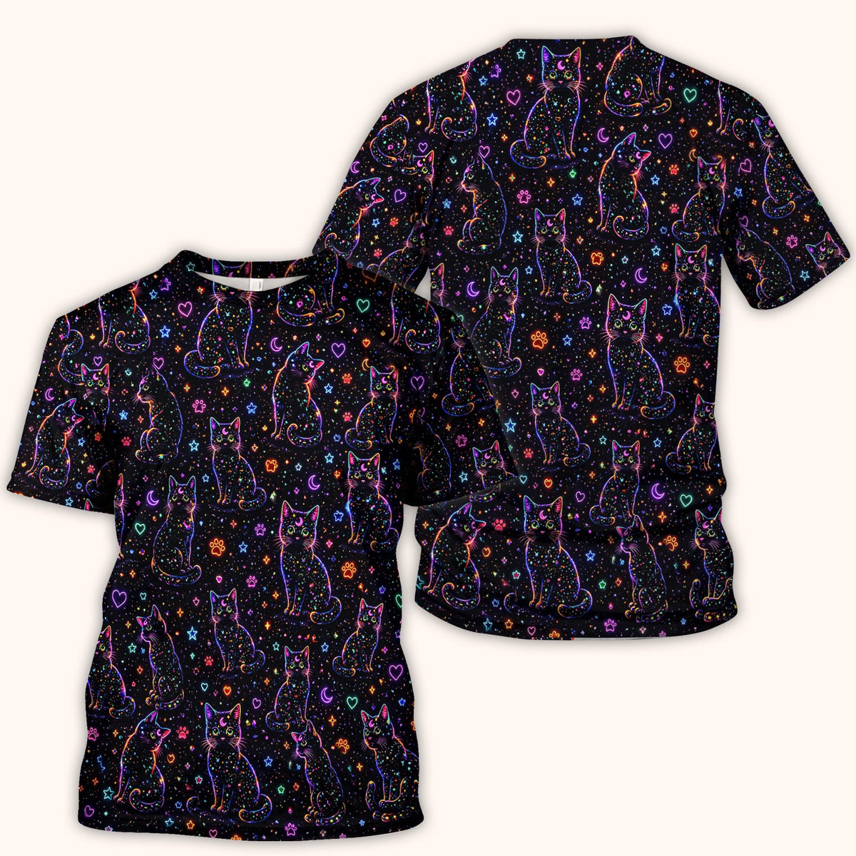 Mystical Cosmic Moon Cat Nurse Scrub Top