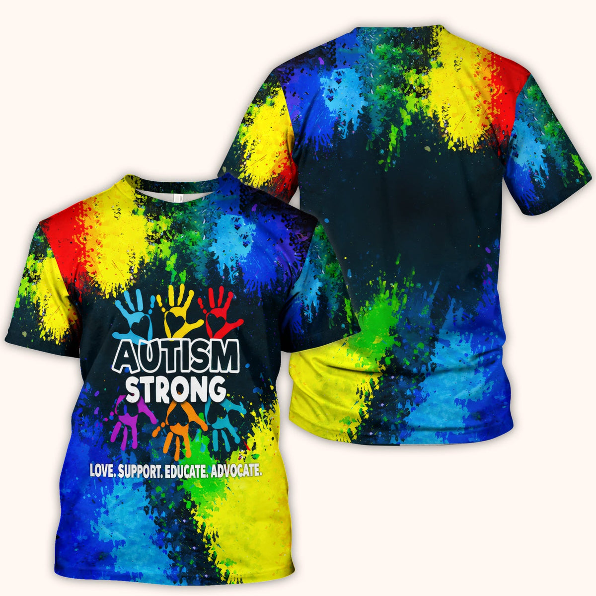 Autism Strong Handprint Nurse Scrub Top