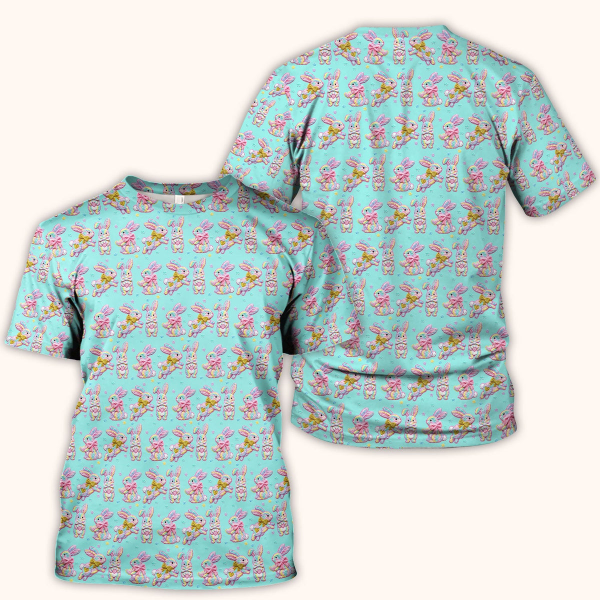 Cartoon Bunny Nurse Scrub Top - Easter Gift