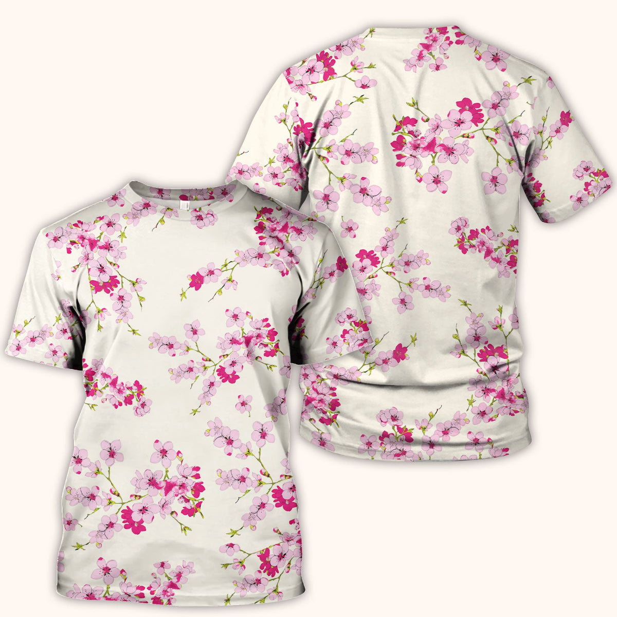 Elegant Cherry Blossom Nurse Scrub Top