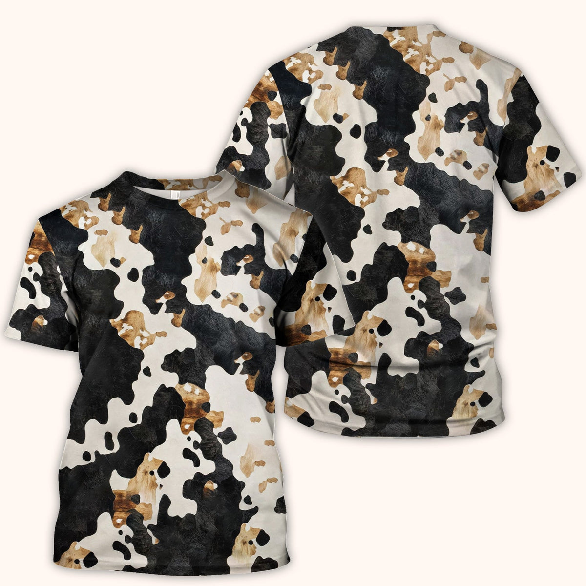 Classic Cow Print Nurse Scrub Top
