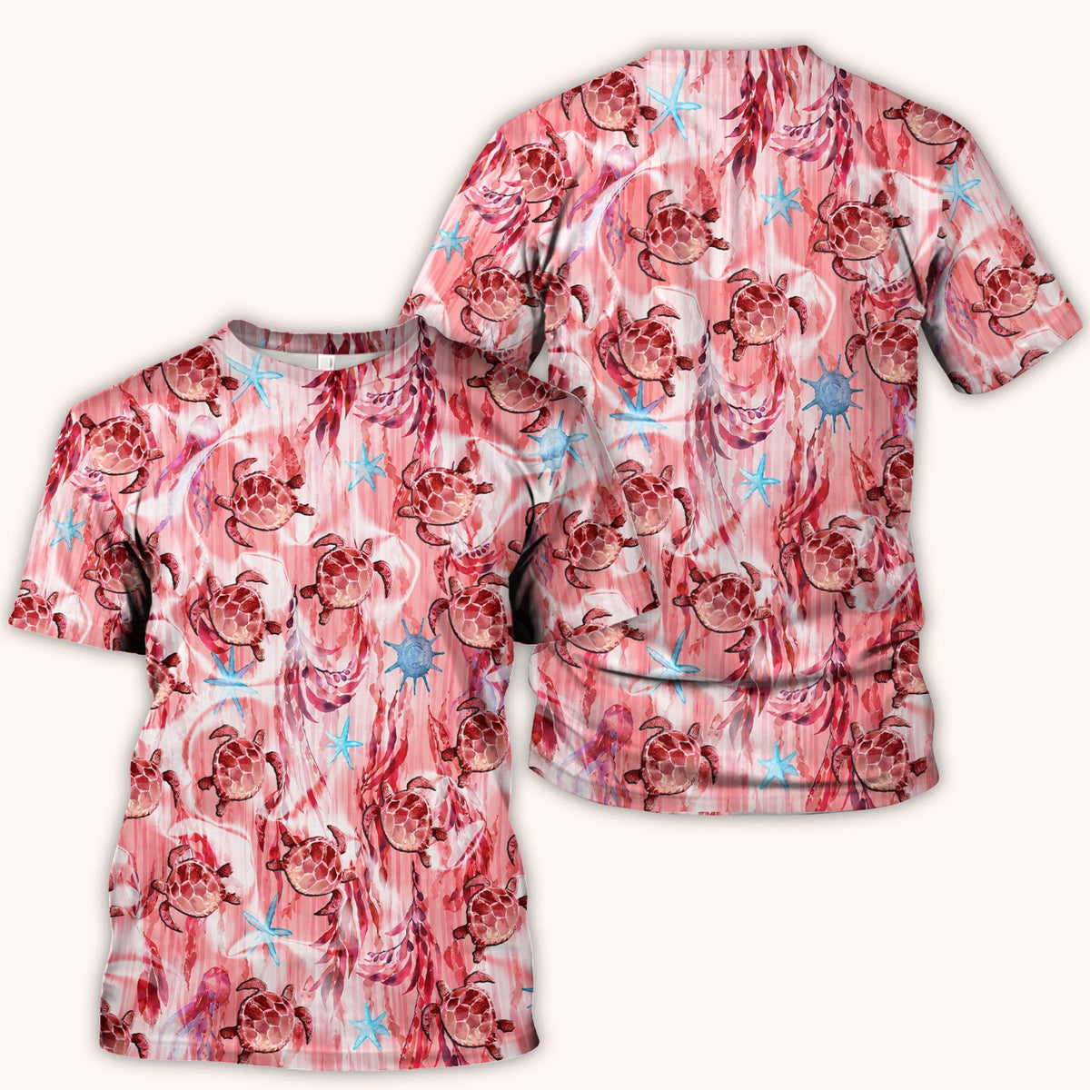 Pink Sea Turtle Ocean Nurse Scrub Top