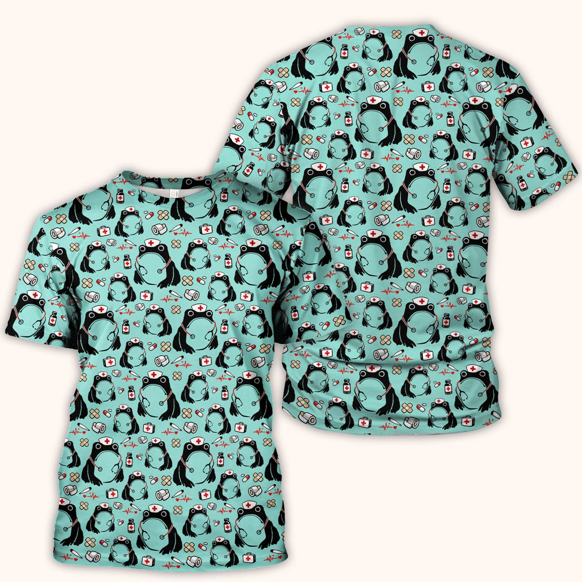 Frog Medical Nurse Scrub Top