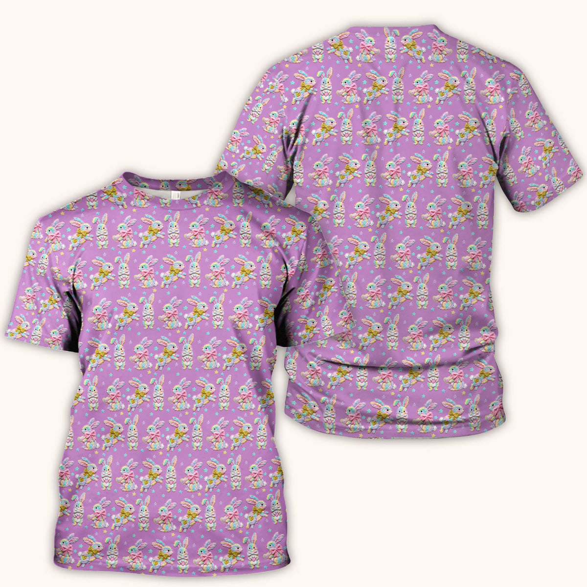 Cartoon Bunny Nurse Scrub Top - Easter Gift
