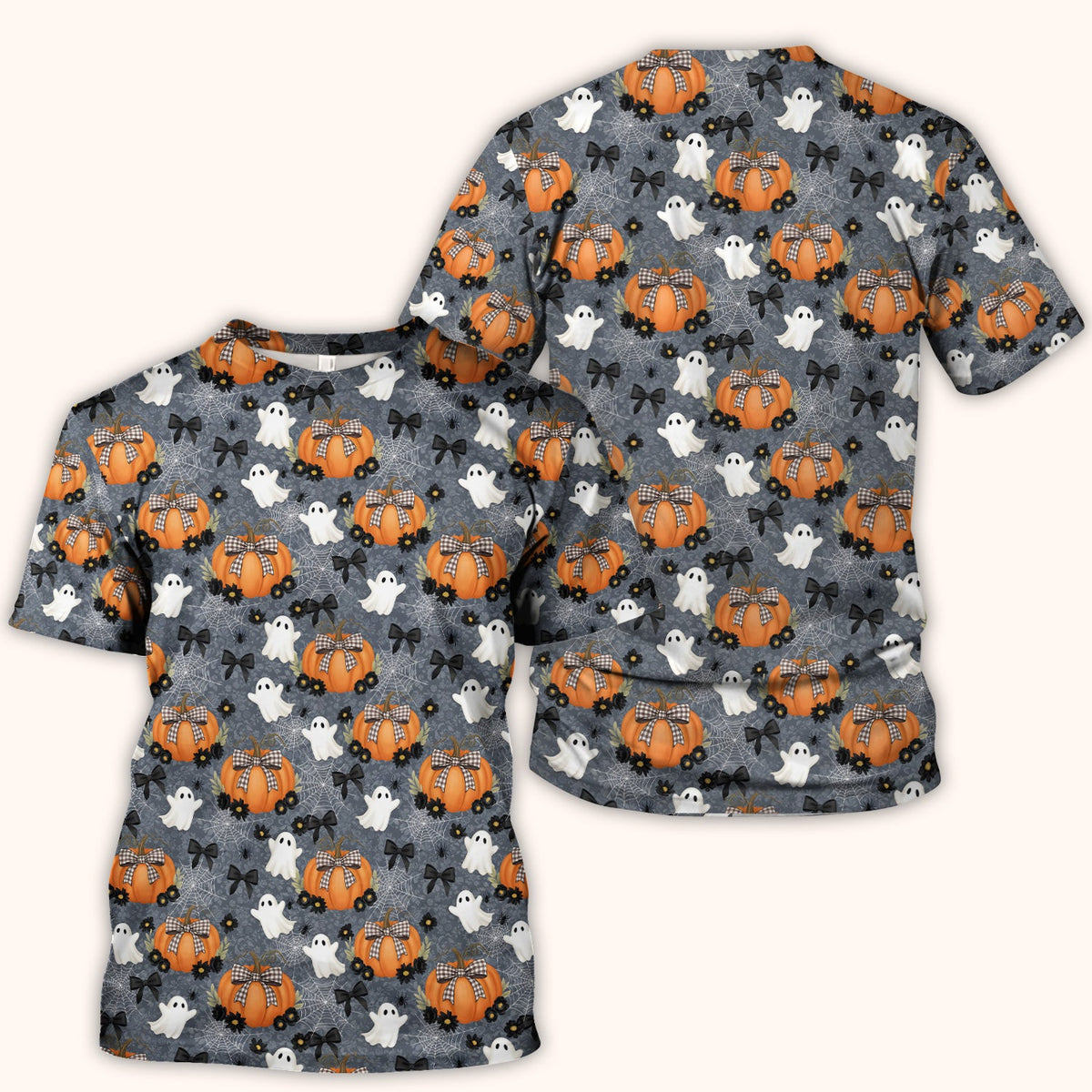 Ghost Pumpkin Halloween Nurse Scrub Top
