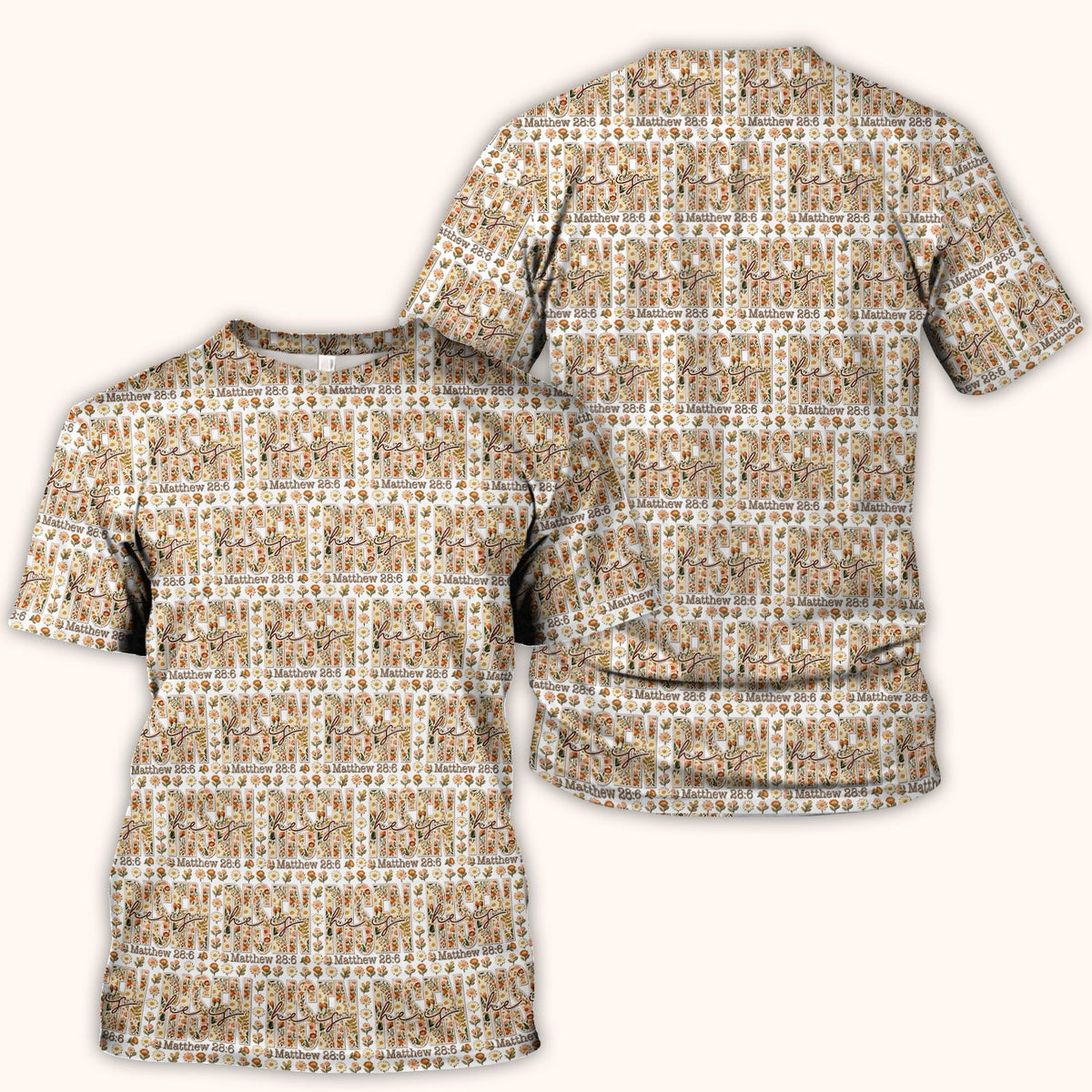 Christian Resurrection Floral Nurse Scrub Top