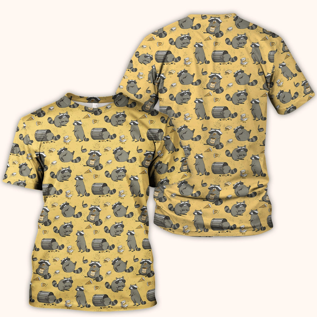 Raccoon Snack Trash Can Nurse Scrub Top