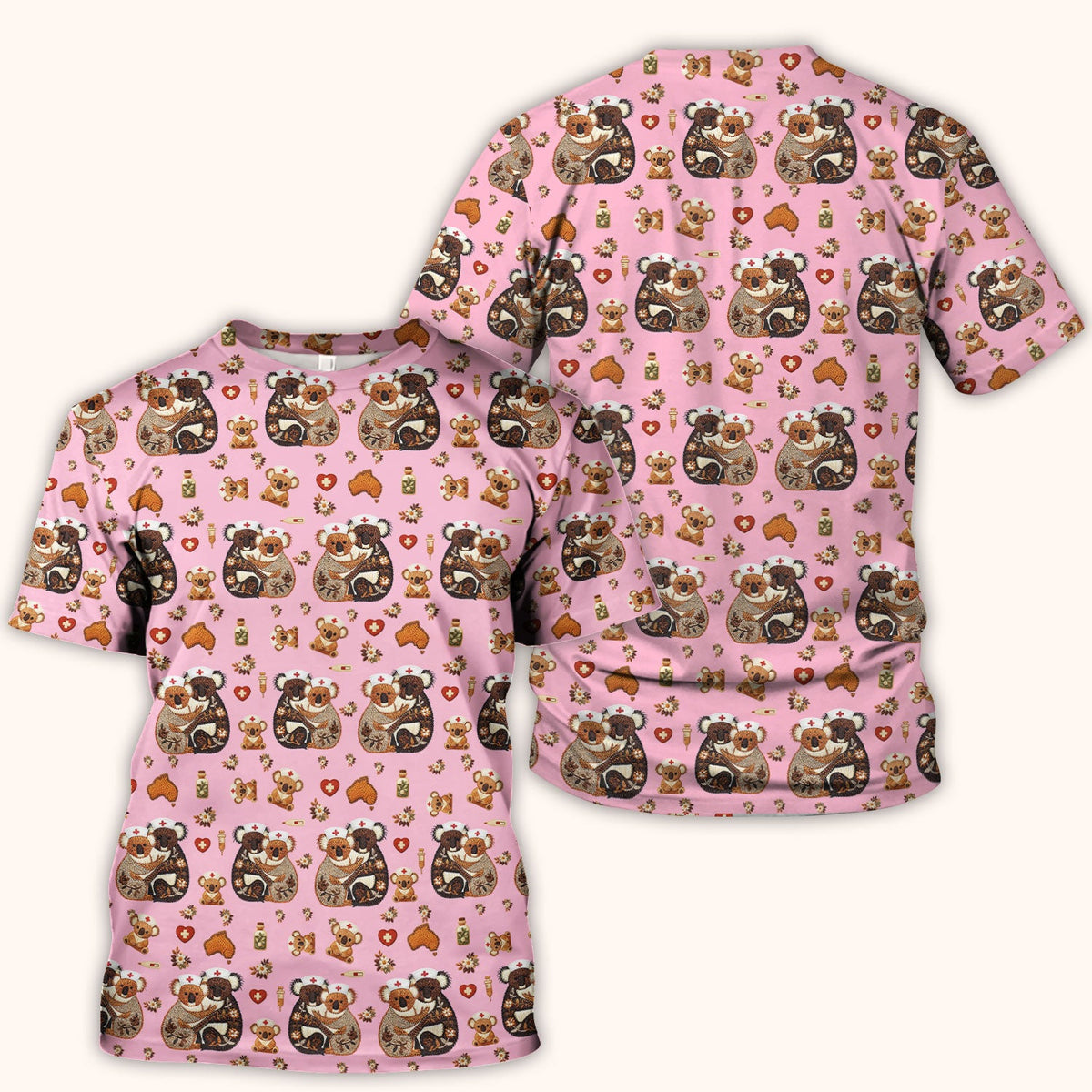Koala Nurse Scrub Top - Valentines Day Gift