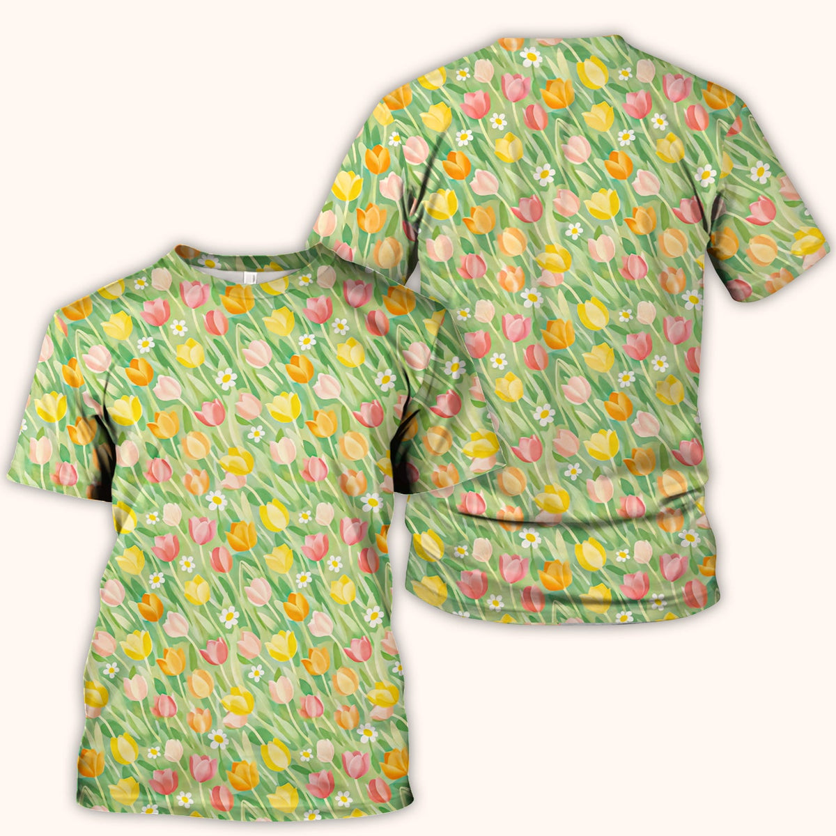 Cheerful Tulip Meadow Nurse Scrub Top