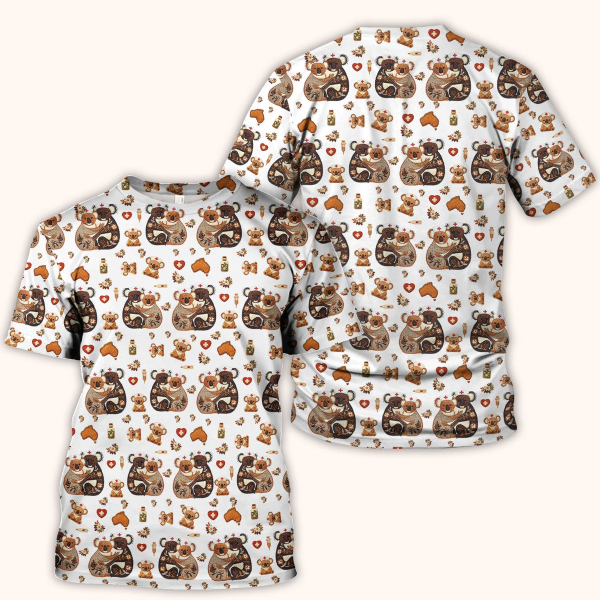 Koala Nurse Scrub Top - Valentines Day Gift