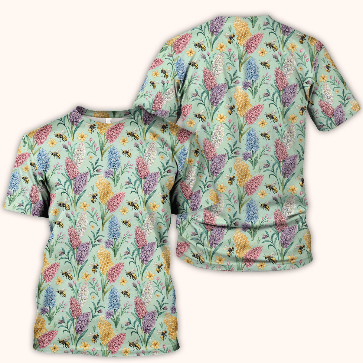 Pastel Wildflower Honeybee Nurse Scrub Top