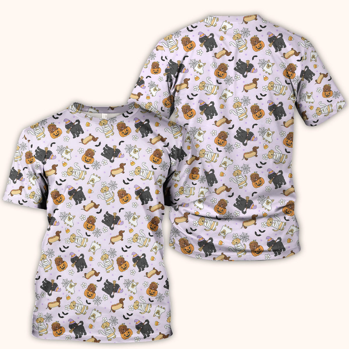 Halloween Costumed Pets Nurse Scrub Top