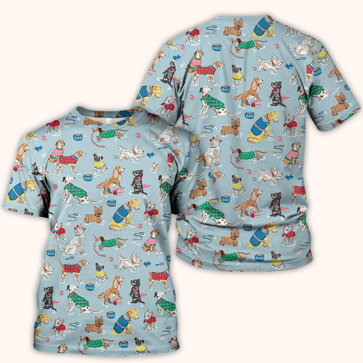 Dog Sweater Playing Ball Nurse Scrub Top