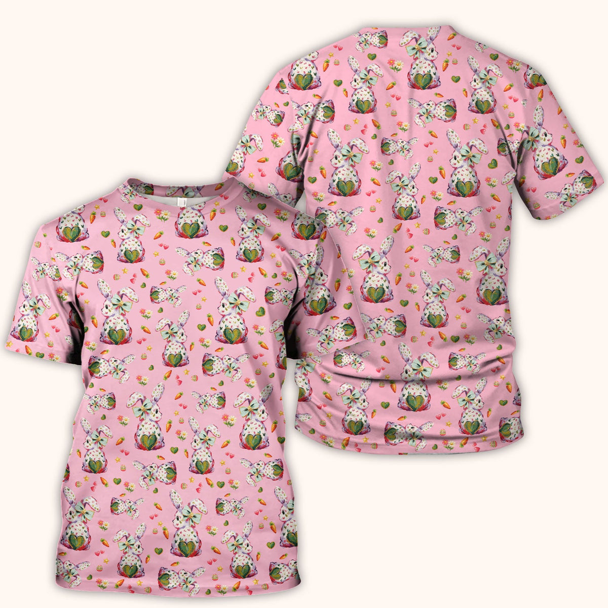 Pastel Bunny Easter Nurse Scrub Top
