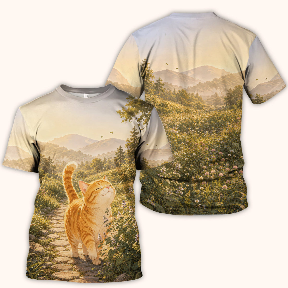 Sunny Mountain Cat Nurse Scrub Top