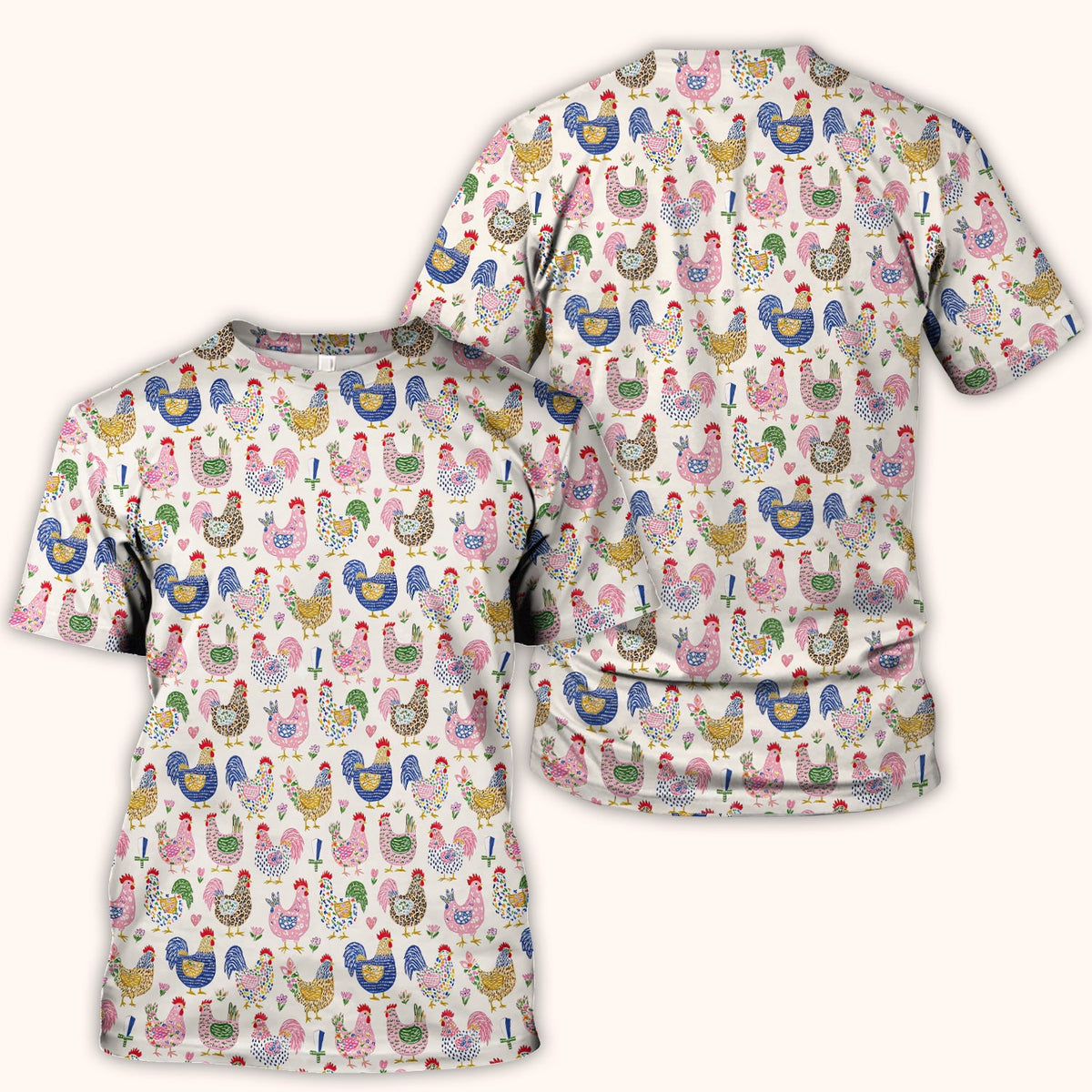 Chicken Rooster Nurse Scrub Top