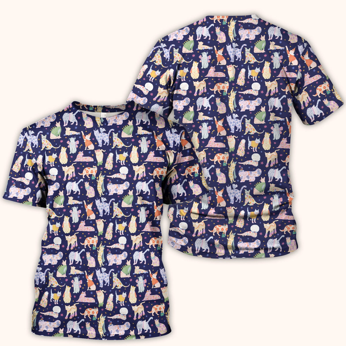 Colorful Cats Nurse Scrub Top