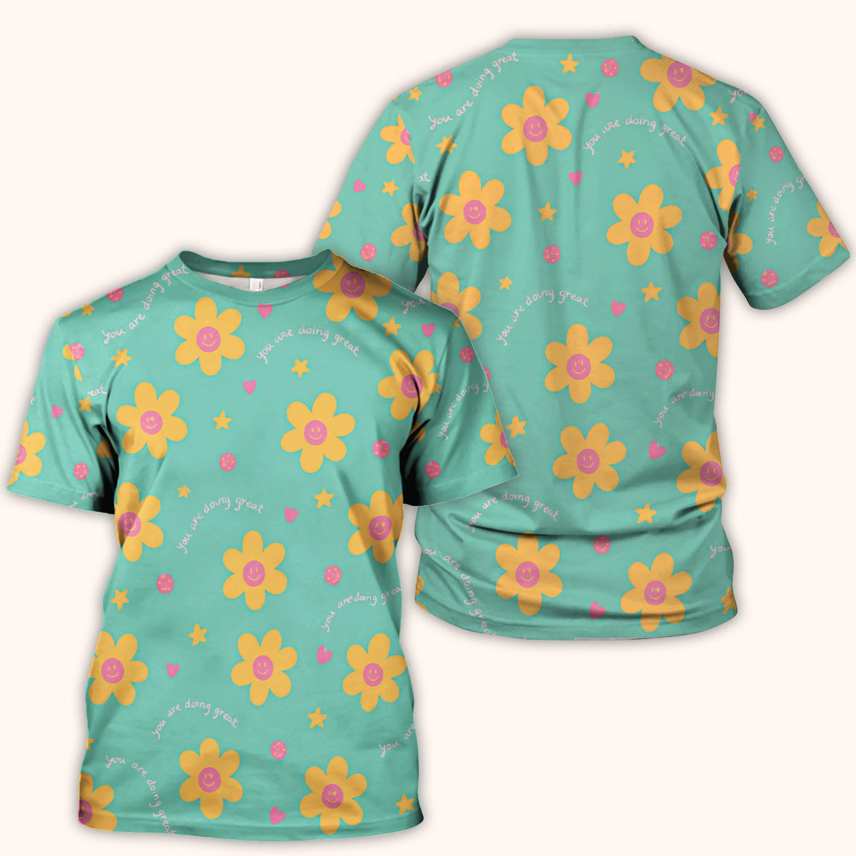 Smiley Flower Nurse Scrub Top