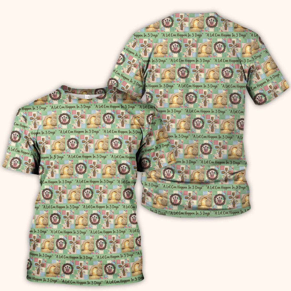 Christian Easter Cross Nurse Scrub Top