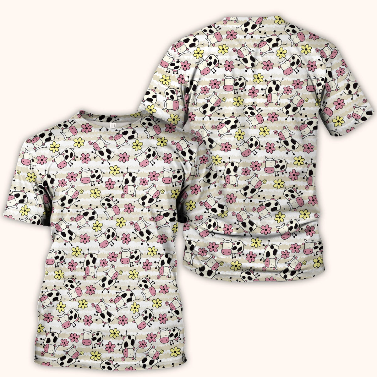 Cow Flower Meadow Nurse Scrub Top