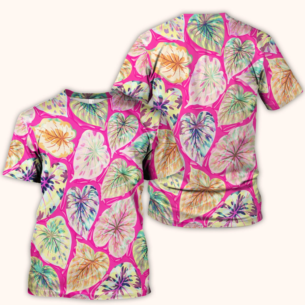 Tropical Colorful Leaf Nurse Scrub Top