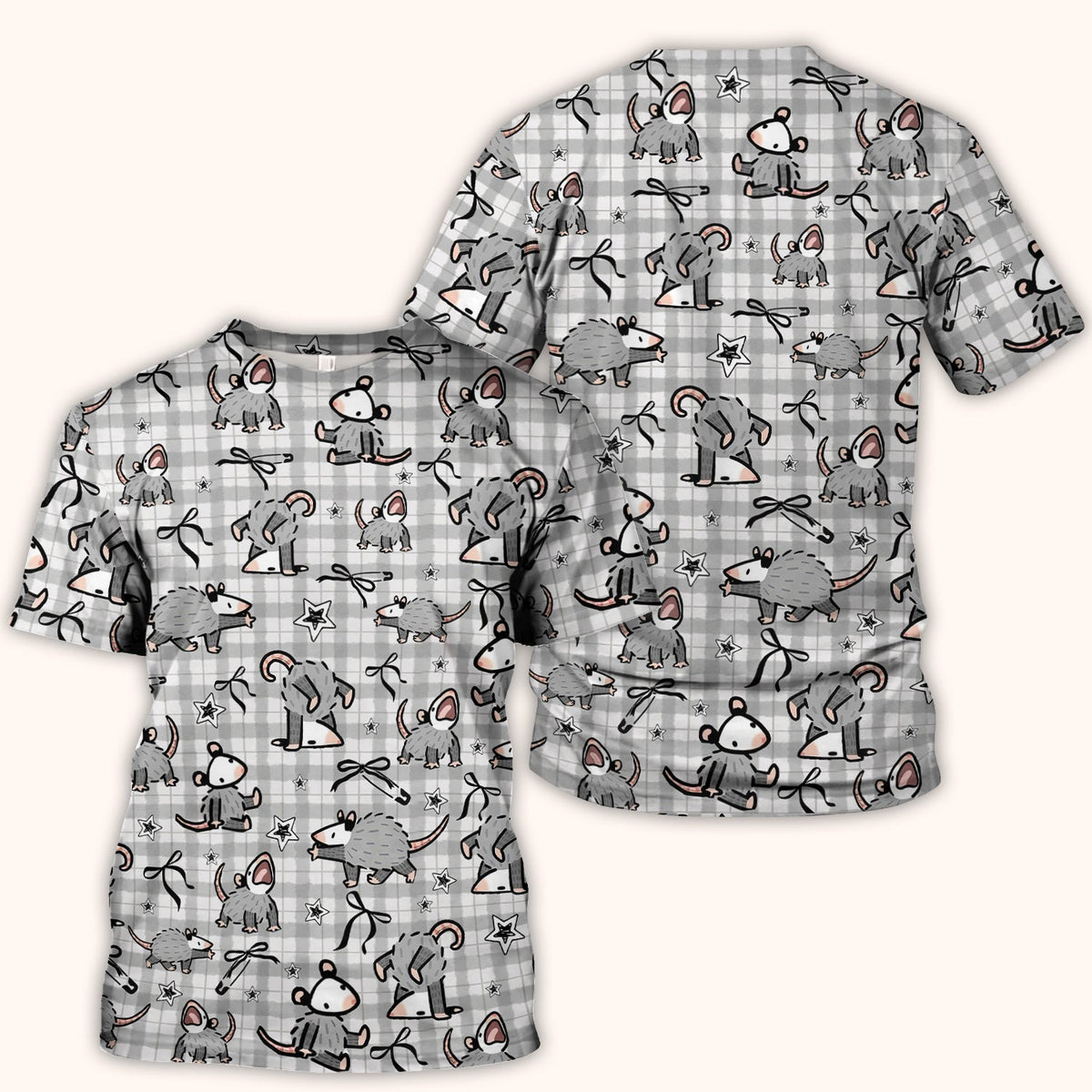 Mouse Opossum Cartoon Nurse Scrub Top
