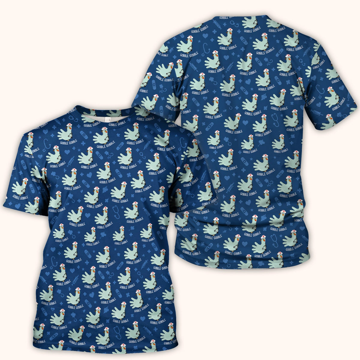 Gobble Gobble Turkey Nurse Scrub Top