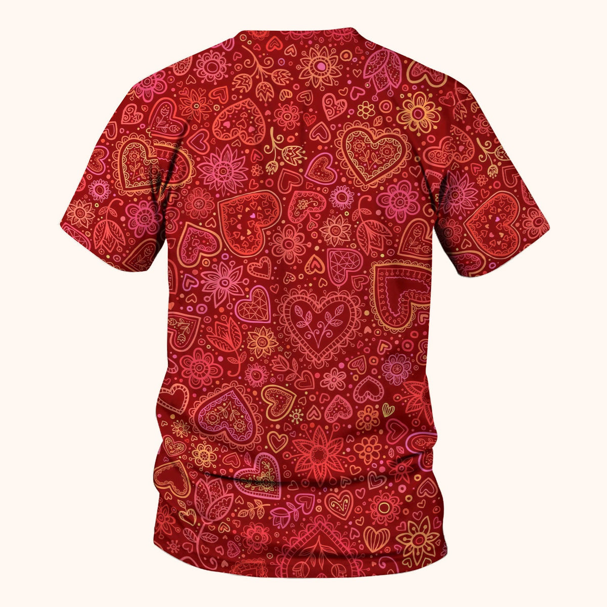 Valentine Heart Nurse Scrub Top, Cute Nursing Pattern Shirt, Breathable Fabrics Nursing Uniform