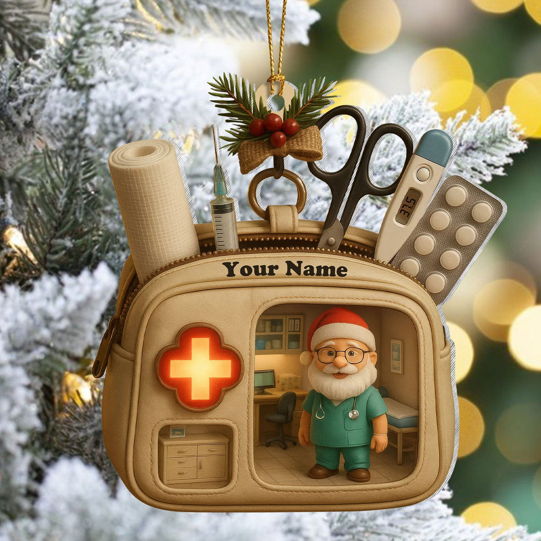 Personalized Doctor Medical Bag Christmas Nurse Ornament
