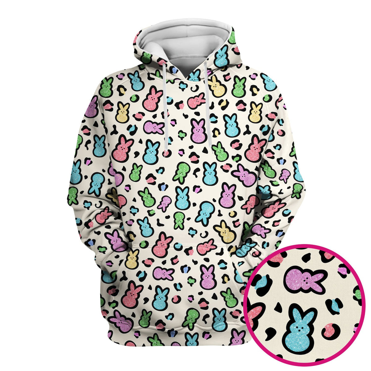 Pastel Bunny Nurse Scrub Top