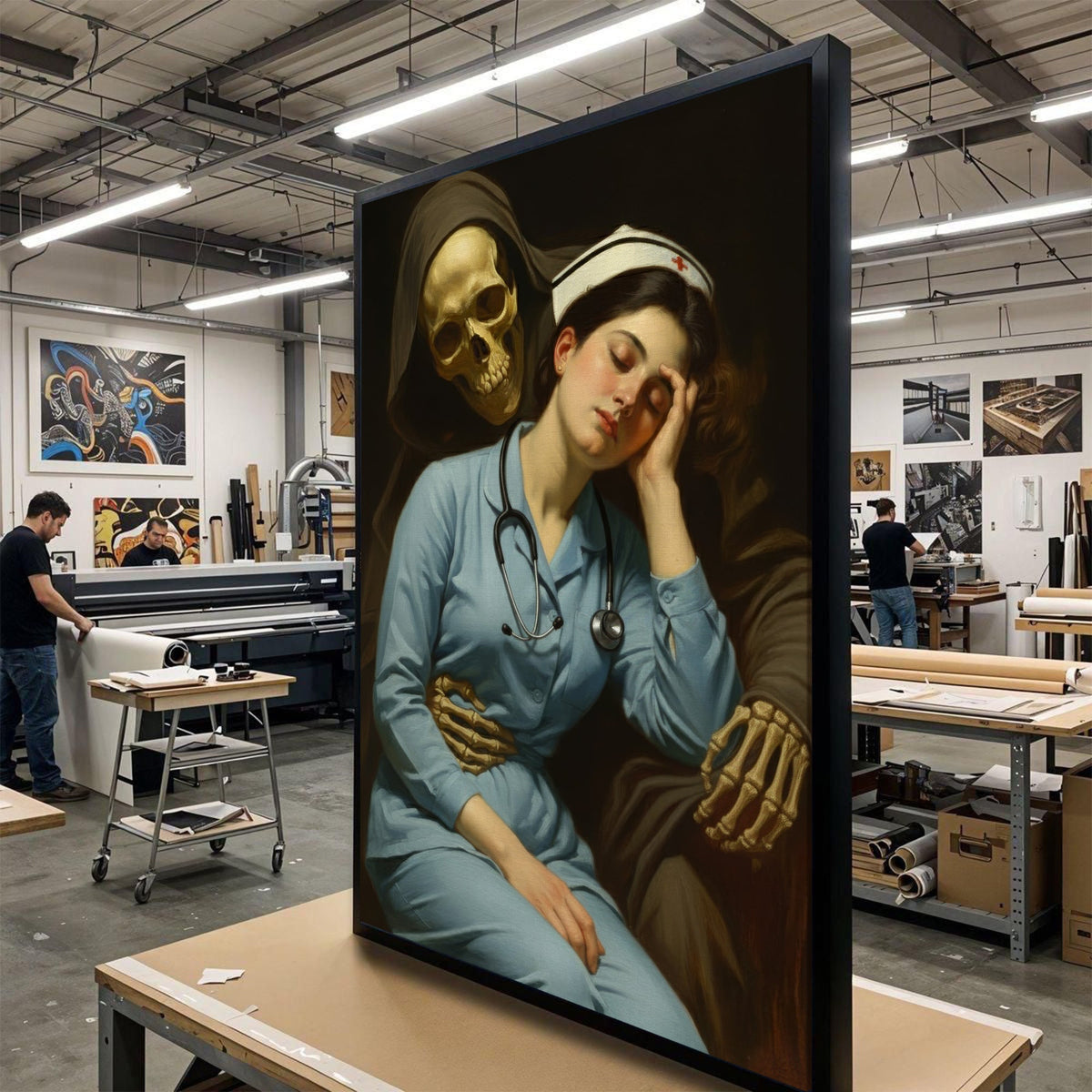 Gothic Grim Reaper Nurse Canvas