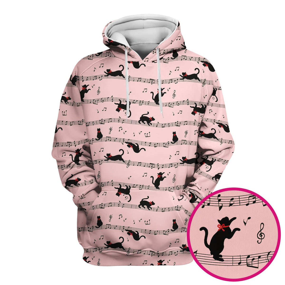 Dancing Black Cat Music Nurse Scrub Top