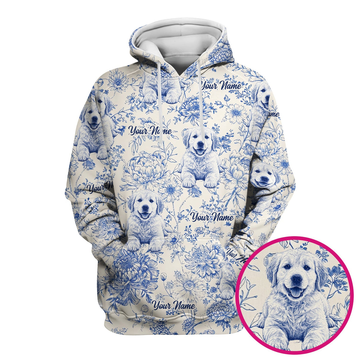 Personalized Pet Photo Floral Nurse Scrub Top