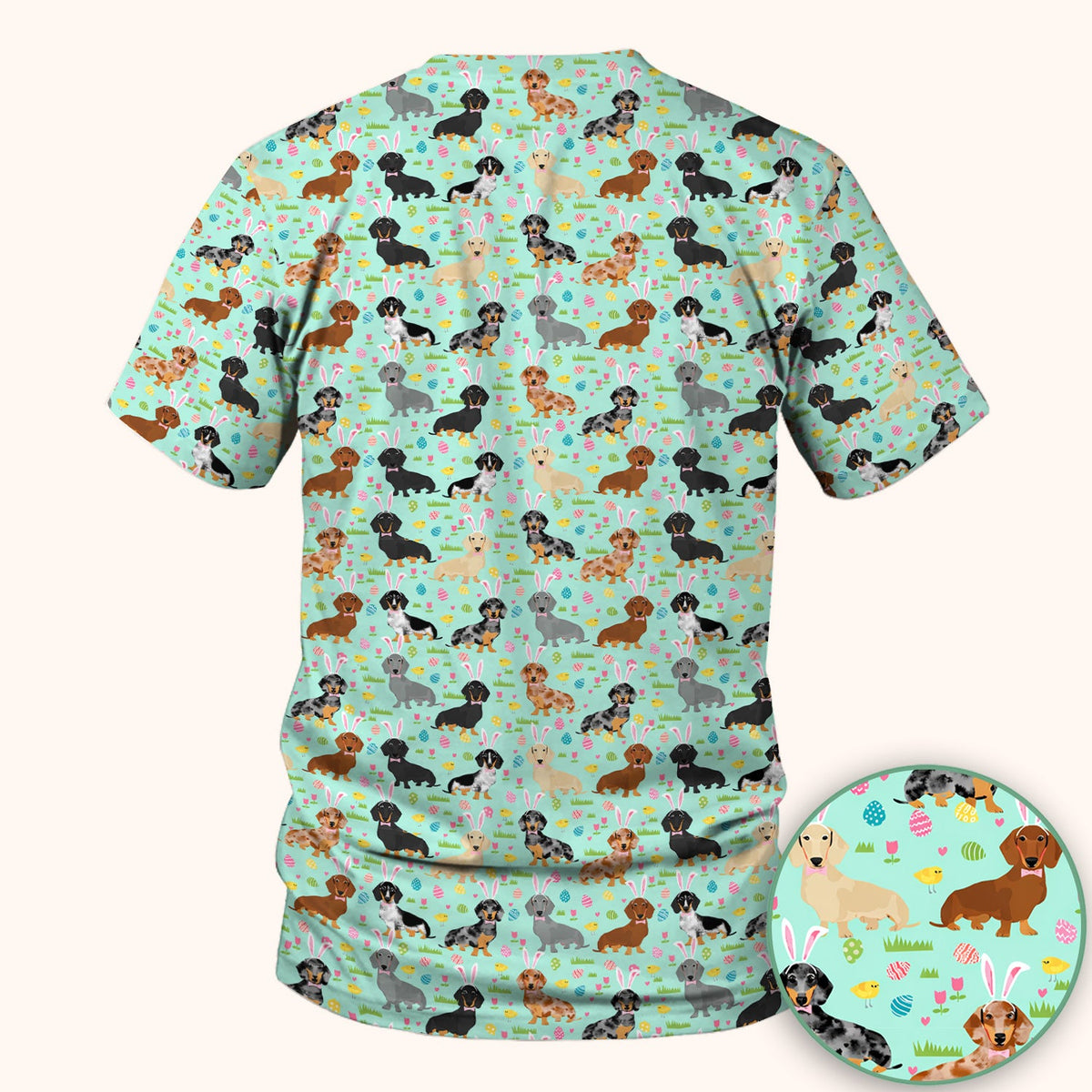 Dachshund Dog Nurse Scrub Top - Easter Gift