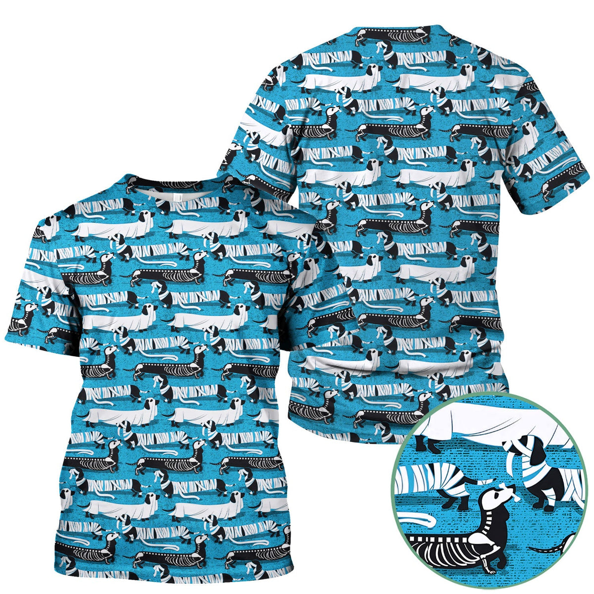 Halloween Dachshund Scrub Top - Funny Dog Skeleton Scrub Shirt Multi Color - Cute Halloween Scrubs Gift for Nurse, CNA, RN, Doctor