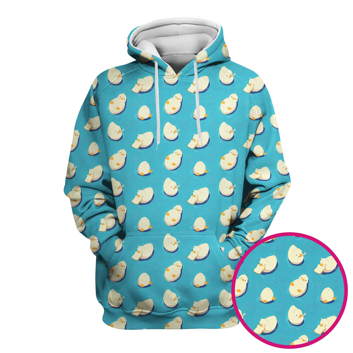 Cute Blue Duck Pond Nurse Scrub Top