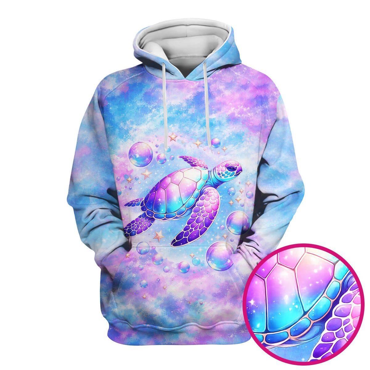 Pastel Galaxy Sea Turtle Bubble Nurse Scrub Top