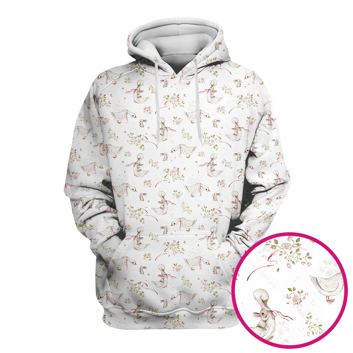 Duck Bunny Floral Nurse Scrub Top - Easter Gift